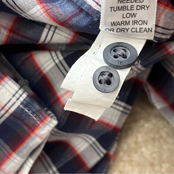 Banana Republic Shirt Mens Small Blue Red White Plaid Button Up Outdoors Casual - Picture 5 of 9